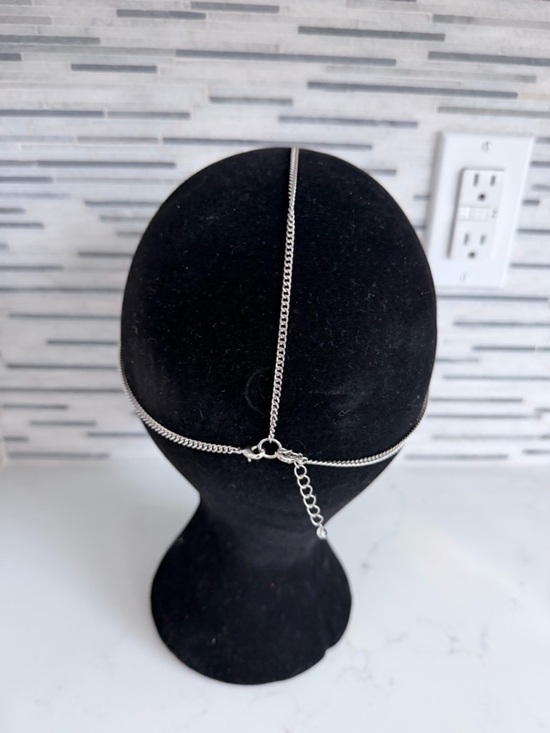 Crystal Bridal Headpiece - Silver Clear Rhinestone Forehead Chain main image 8